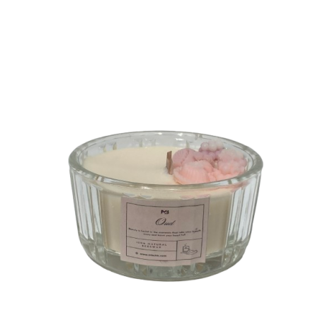 Bougie Parfumée au Oud - Pot en Verre Strié 355g