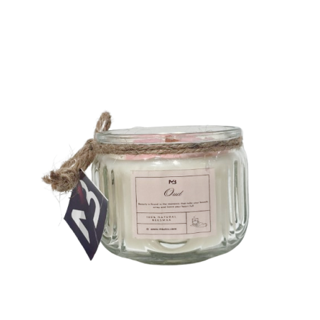 Bougie Parfumée au Oud - Pot en Verre Texturé  150G