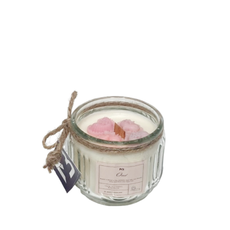 Bougie Parfumée au Oud - Pot en Verre Texturé  150G