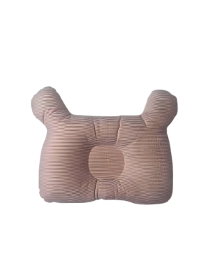 Coussin Bébé Anti-Tête Plate – Design Ours avec Motif Fleuri – Rose