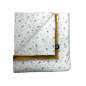 Couette Bébé 120x80 cm – Double Face Coton Fleuri & Velours Moutarde