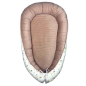 Cocon Bébé 110x73 cm – Nid Douillet en Coton Fleuri & Velours Rose Poudré