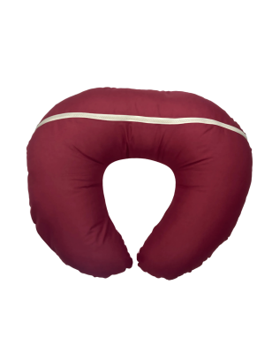 Coussin d’Allaitement Bébé –  70cm x 60cm | 100% Coton – Rose Uni & Bordeaux Uni