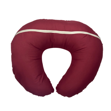 Coussin d’Allaitement Bébé –  70cm x 60cm | 100% Coton – Rose Uni & Bordeaux Uni