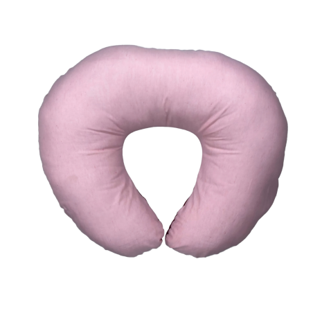 Coussin d’Allaitement Bébé –  70cm x 60cm | 100% Coton – Rose Uni & Bordeaux Uni