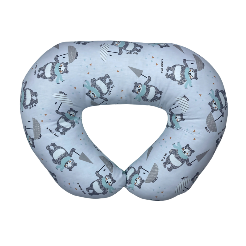 Coussin d’Allaitement pour Maman Bébé – 70cm x 60cm | 100% Coton – Motif Oursons & Uni Vert d’Eau Coussin d’Allaitement pour Maman Bébé – 70cm x 60cm | 100% Coton – Motif Oursons & Uni Vert d’Eau