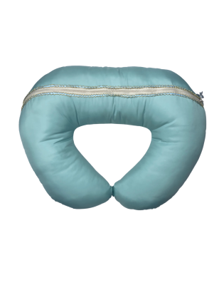 Coussin d’Allaitement pour Maman Bébé – 70cm x 60cm | 100% Coton – Motif Oursons & Uni Vert d’Eau