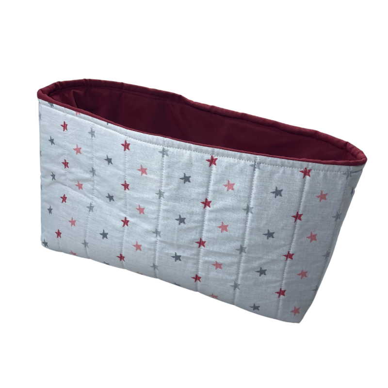 Panier de Rangement Bébé – 100% Coton – Motif Étoiles & Intérieur Bordeaux Panier de Rangement Bébé – 100% Coton – Motif Étoiles & Intérieur Bordeaux