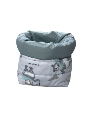 Panier de Rangement Bébé – Coton & Doublure Imperméable – Motif Oursons