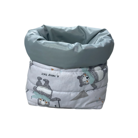 Panier de Rangement Bébé – Coton & Doublure Imperméable – Motif Oursons