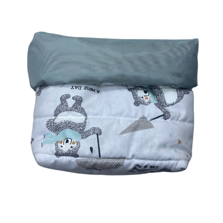 Panier de Rangement Bébé – Coton & Doublure Imperméable – Motif Oursons