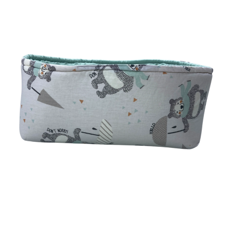 Panier de Rangement Bébé – 100% Coton – Motif Oursons Mignons