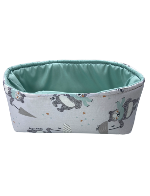 Panier de Rangement Bébé – 100% Coton – Motif Oursons Mignons