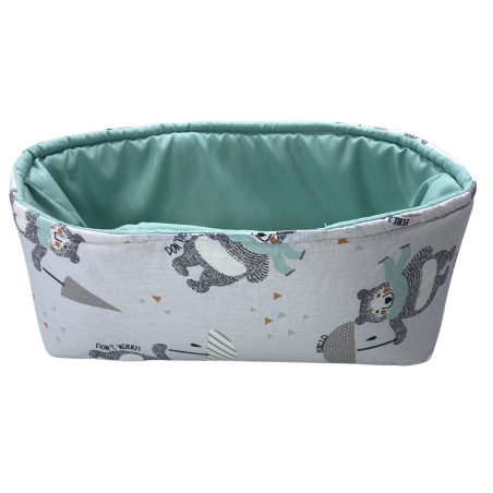 Panier de Rangement Bébé – 100% Coton – Motif Oursons Mignons