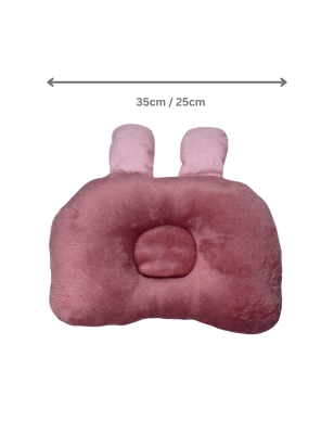 Coussin Anti-Tête Bébé – Coton & Polaire –35cm x 25cm| Design Oreilles Lapin