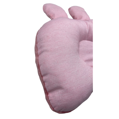 Coussin Anti-Tête Bébé – Coton & Polaire –35cm x 25cm| Design Oreilles Lapin