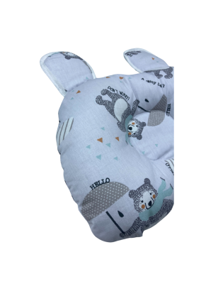 Coussin Anti-Tête Bébé – 100% Coton – Motif Oursons – 35 x 25 cm