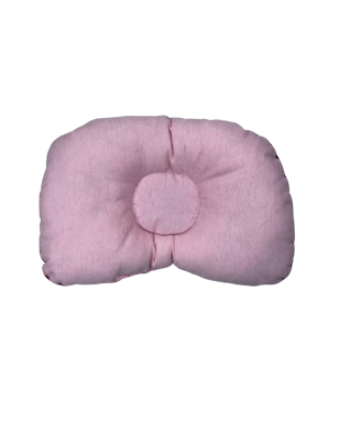 Coussin Anti-Tête Bébé – 100% Coton – Bicolore Rose et Bordeaux – 35 x 25 cm