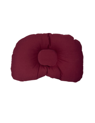 Coussin Anti-Tête Bébé – 100% Coton – Bicolore Rose et Bordeaux – 35 x 25 cm