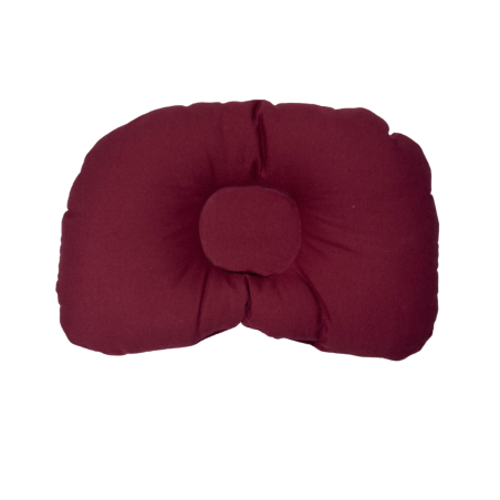 Coussin Anti-Tête Bébé – 100% Coton – Bicolore Rose et Bordeaux – 35 x 25 cm