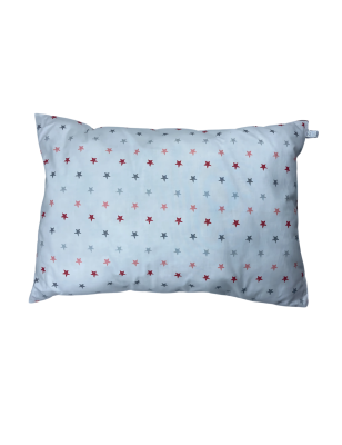 Oreiller Bébé – 100% Coton – Motif Étoiles & Uni Bordeaux – 45 x 30 cm