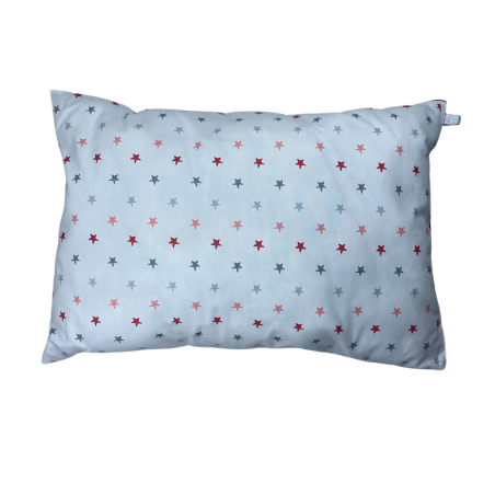 Oreiller Bébé – 100% Coton – Motif Étoiles & Uni Bordeaux – 45 x 30 cm