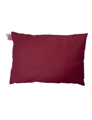 Oreiller Bébé – 100% Coton – Motif Étoiles & Uni Bordeaux – 45 x 30 cm