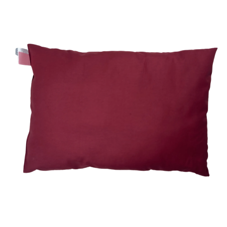 Oreiller Bébé – 100% Coton – Motif Étoiles & Uni Bordeaux – 45 x 30 cm