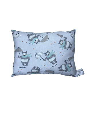 Coussin Bébé – 100% Coton – Motif Oursons & Uni Vert d’Eau |45 x 30 cm