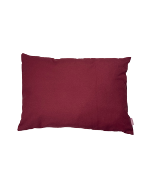 Coussin Bébé – 100% Coton – Recto Uni Rose & Verso Uni Bordeaux| 45 x 30cm