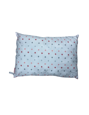 Coussin Bébé – 100% Coton – Motif Étoiles & Uni Rose | 45 x 30cm
