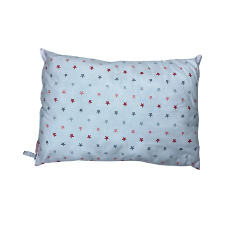 Coussin Bébé – 100% Coton – Motif Étoiles & Uni Rose | 45 x 30cm