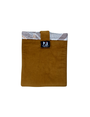 Protège Carnet de Santé Bébé – Velours Côtelé Camel –