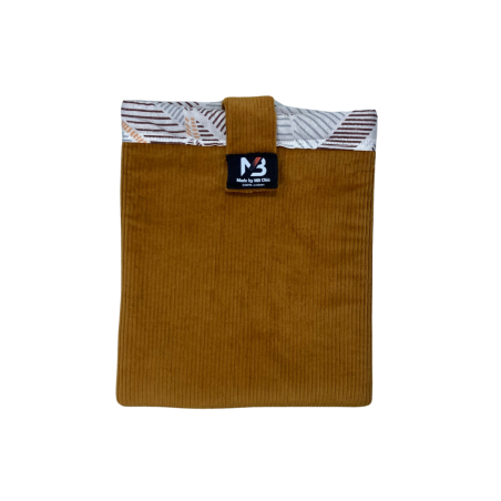 Protège Carnet de Santé Bébé – Velours Côtelé Camel –