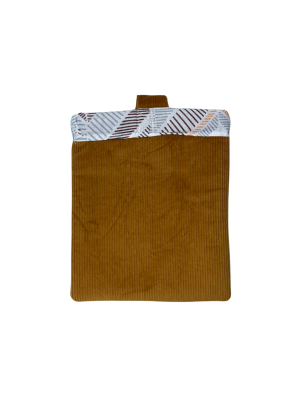 Protège Carnet de Santé Bébé – Velours Côtelé Camel –