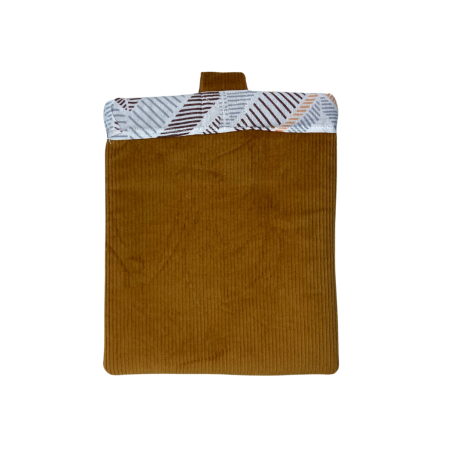 Protège Carnet de Santé Bébé – Velours Côtelé Camel –