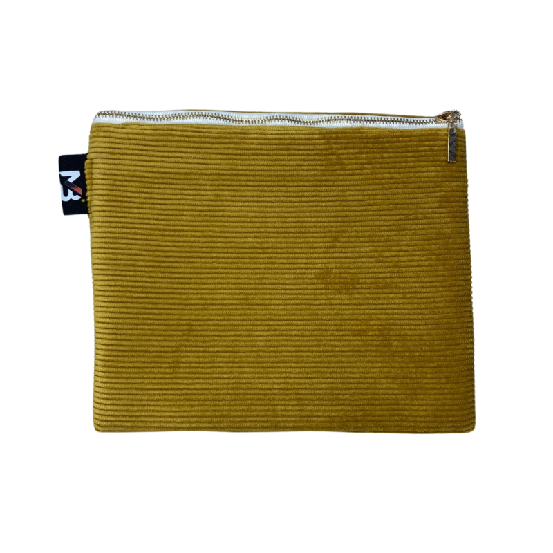 Protège Carnet de Santé Bébé – Velours Côtelé Moutarde – Fermeture Éclair Dorée Protège Carnet de Santé Bébé – Velours Côtelé Moutarde – Fermeture Éclair Dorée