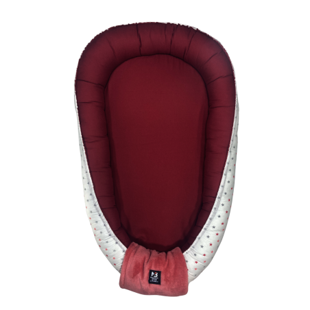 Nid Bébé Confort – 100% Coton – Bordeaux & Étoiles Douces| 110 x 73 cm