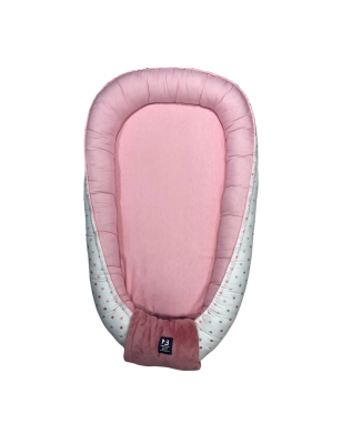 Nid Bébé – 100% Coton – Réversible Rose Poudré & Étoiles Multicolores| 110 x 73 cm