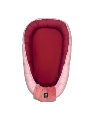 Nid Bébé Bordeaux & Rose – 100% Coton – 110 x 73 cm