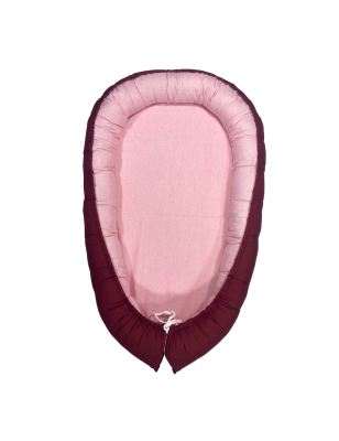 Nid Bébé Bordeaux & Rose – 100% Coton – 110 x 73 cm