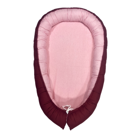 Nid Bébé Bordeaux & Rose – 100% Coton – 110 x 73 cm