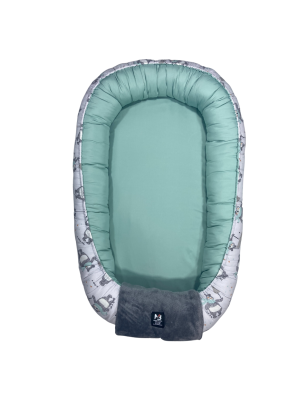 Nid Bébé – 100% Coton – Motif Oursons et Vert Pastel