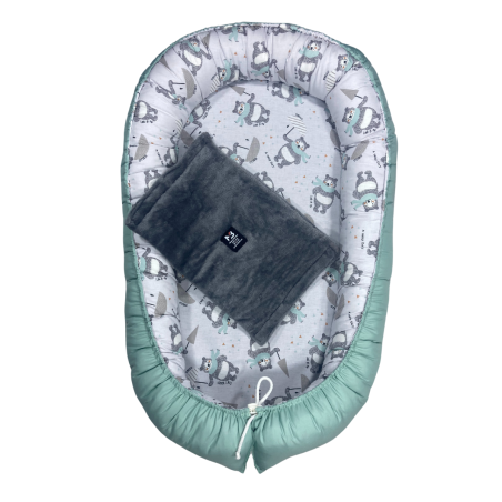 Nid Bébé – 100% Coton – Motif Oursons et Vert Pastel