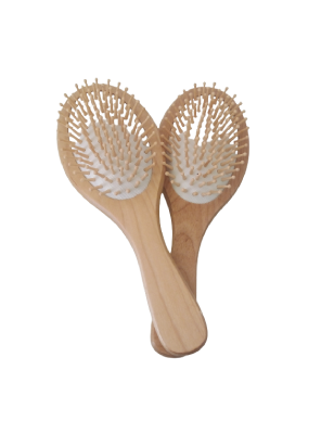 Brosse cheveux Pneumatique en Bois - Ronde