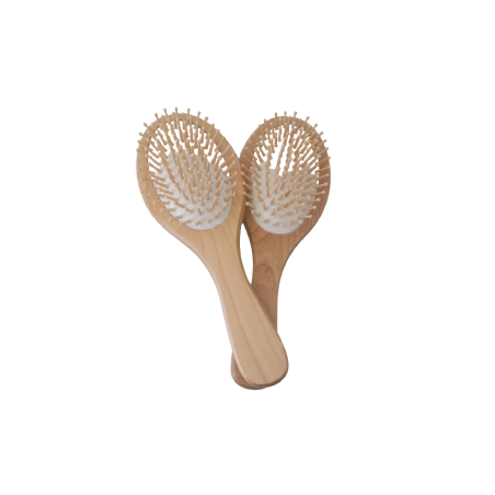 Brosse cheveux Pneumatique en Bois - Ronde